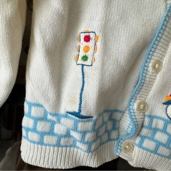 Vintage 1990s Mickey Mouse cardigan sweater embroidered baby boy car toddler - Picture 3 of 7